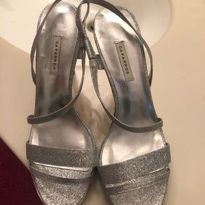 Caparros Silver Sparkly Heels
